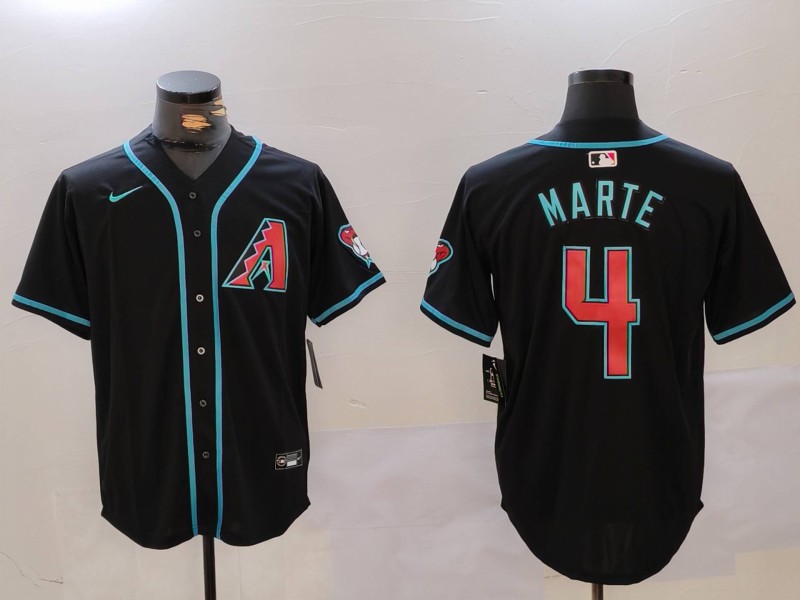 Men's Arizona Diamondbacks #4 Ketel Marte Black Cool Base Stitched Baseball Jersey Men's Arizona Diamondbacks #4 Ketel Marte Black Cool Base Stitched Baseball Jersey